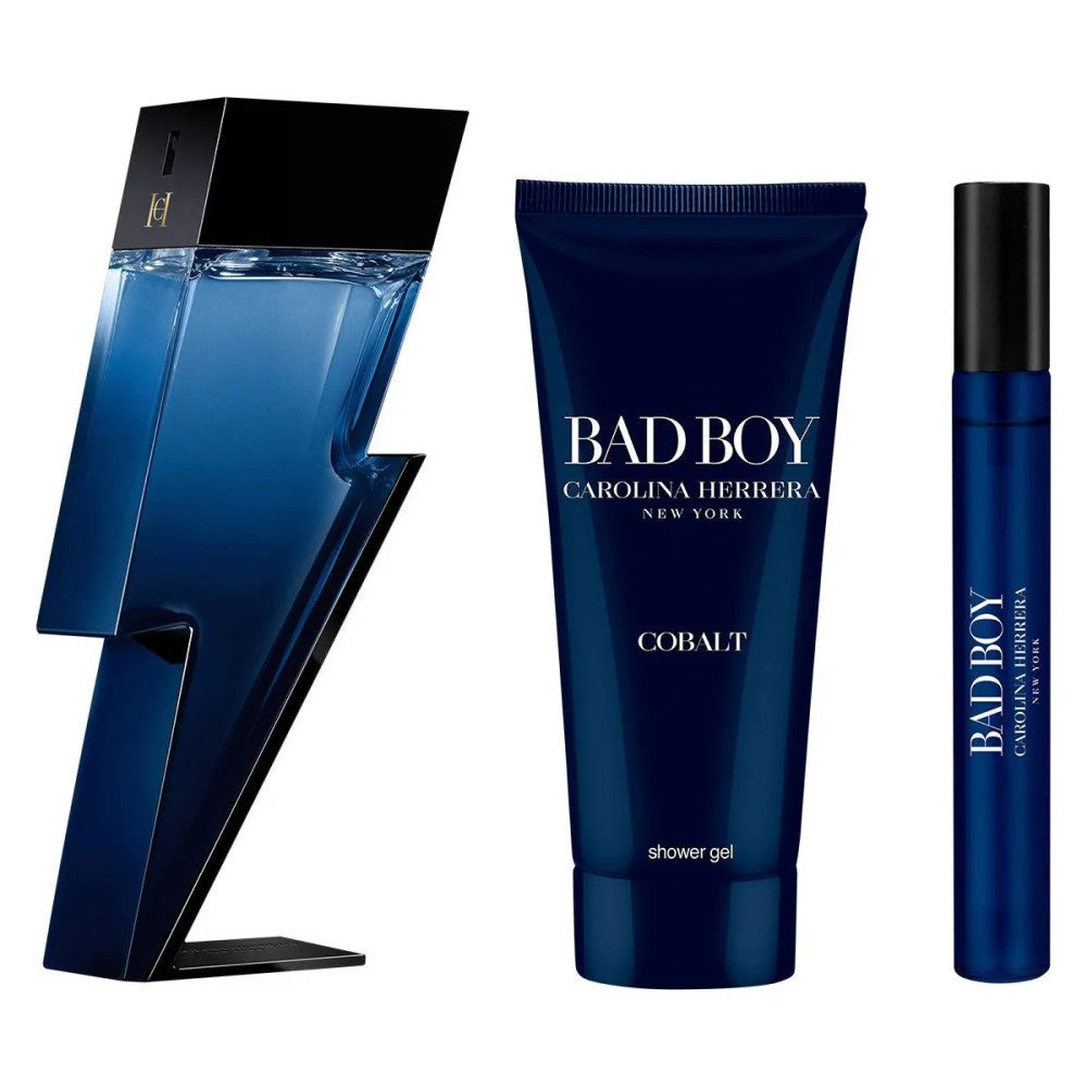 Carolina Herrera Bad Boy Cobalt Giftset EDP 100ML+EDP 10ML+Shower Gel 100ML (For Men)