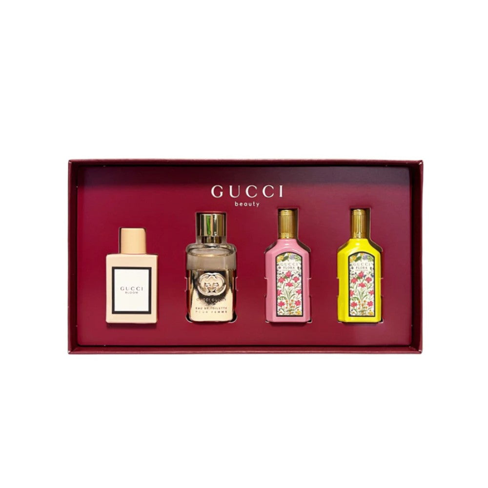 Gucci (W) Mini Set 4x5ML (FLORA GORGEOUS ORCHID+FLORA GORGEOUS GARDENIA+GUILTY POUR FEMME+BLOOM)