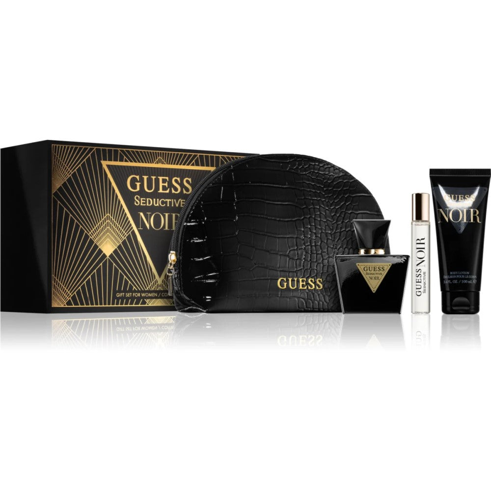 Guess Seductive Noir Set EDT 75ML+BL 100ML+EDT 15ML+Pouch (For Women)