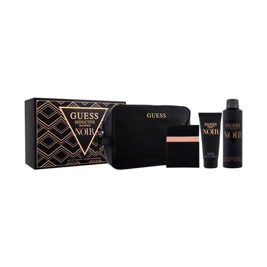 Guess Seductive Homme Noir Set EDT100ML+Body Spray226ML+SG100ML+Pouch (For Men)