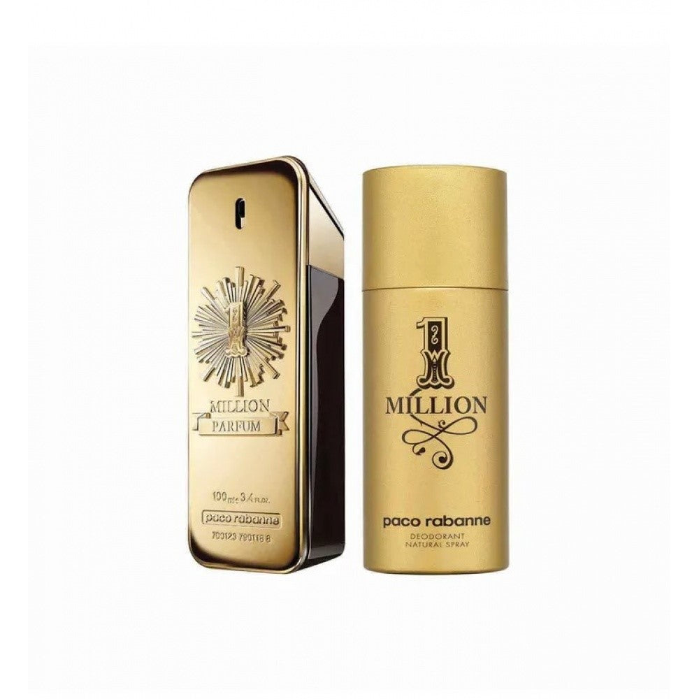 Paco Rabanne Men's 1 Million Parfum Gift Set EDP 100ml +150ml Deodorant Spray