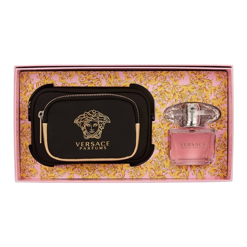 Versace Bright Crystal 4PCS Gift set EDT 90ml+100ml Shower gel +100ml Body Lotion +Bag