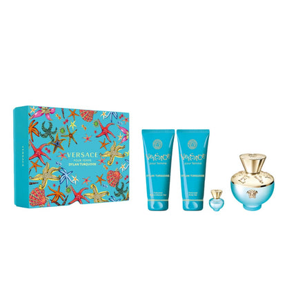 VERSACE POUR FEMME DYLAN TURQUOISE GIFT SET 100ML EDT +100MLS/G+100MLB/L+5ML EDT