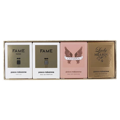 Paco Rabanne (W) Mini Set (Lady Million EDP 5ML+Olympea EDP 6ML+Fame EDP 4ML+Fame Parfum 4ML)